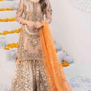 Neck Heavy Embroidered With Handwork ON FABRIC Front Heavy Embroidered With Handwork & Stone Work Daman Heavy Embroidered With Handwork & Stone work